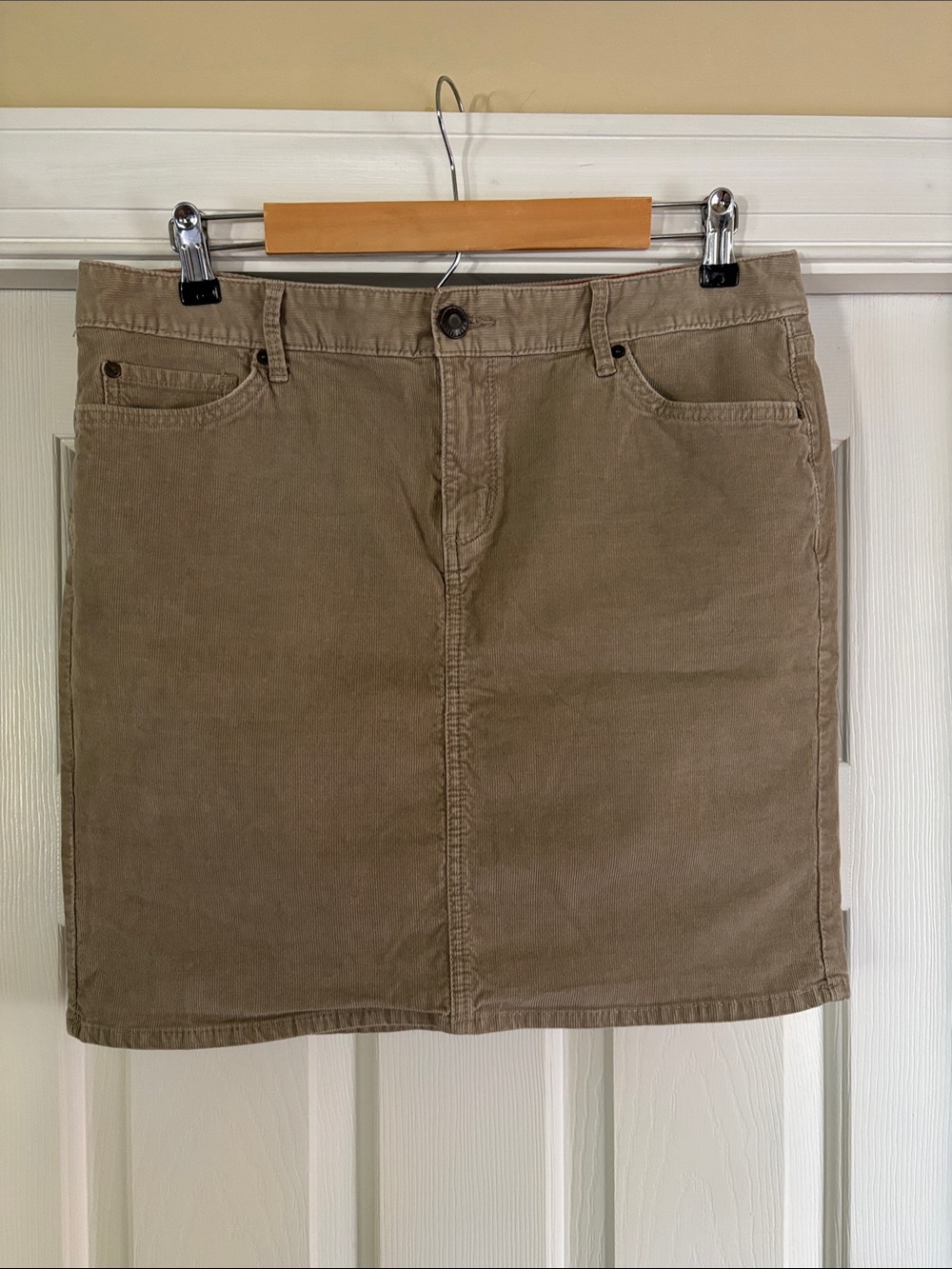 Eddie Bauer Tan Corduroy Pencil Skirt